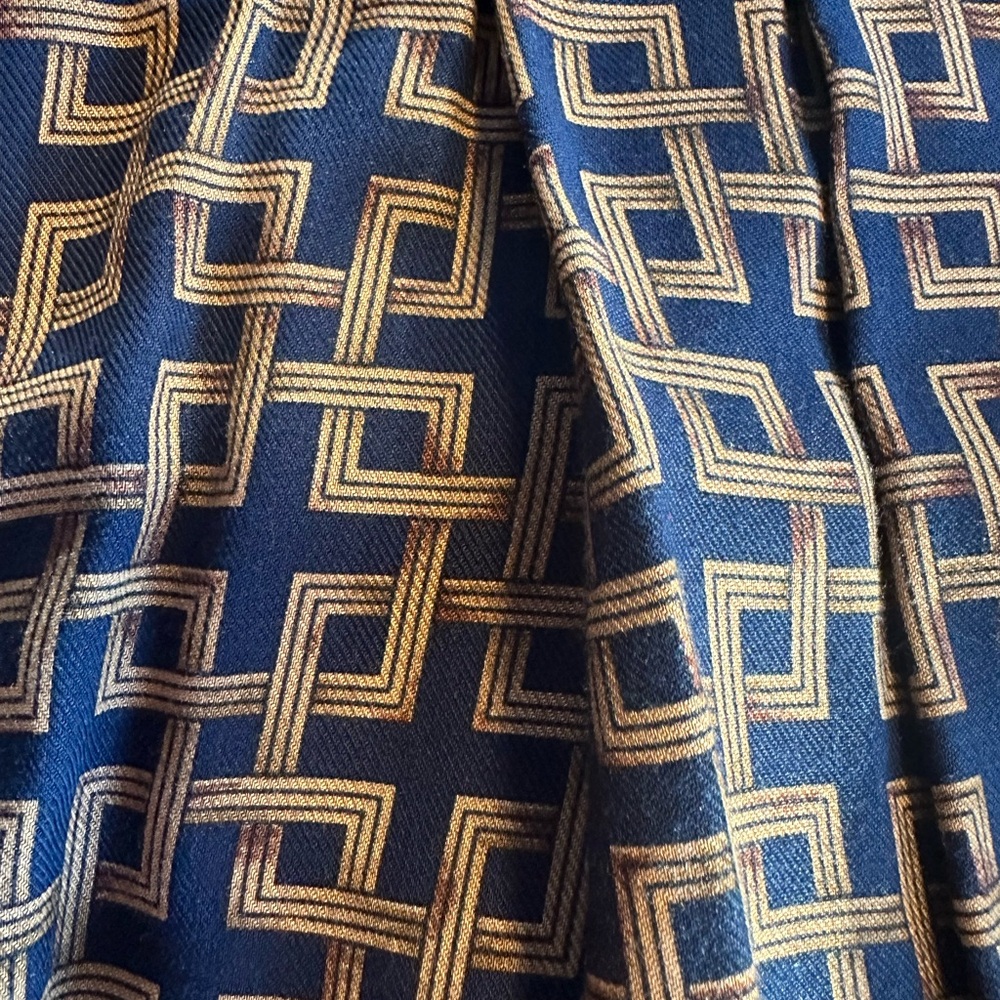 Vintage Pendleton Sophisticates Midi Skirt Sz L Rayon Geometric Lattice Y2K Prep - Picture 5 of 10